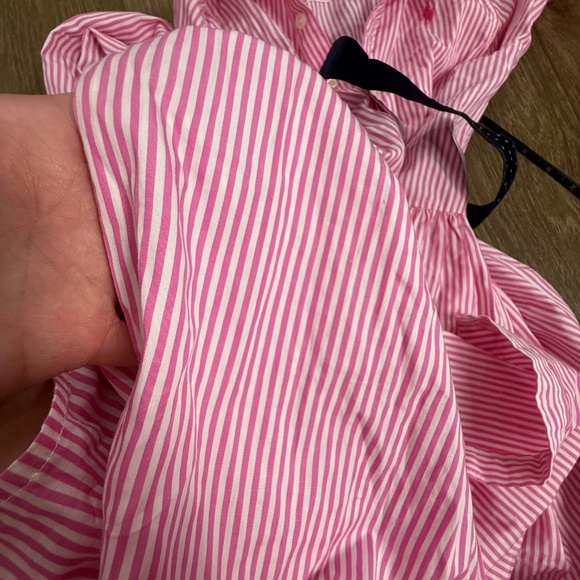Polo Ralph Lauren Girls Striped Button Front Shirt Dress with Belt, Size 12 - Picture 7 of 7